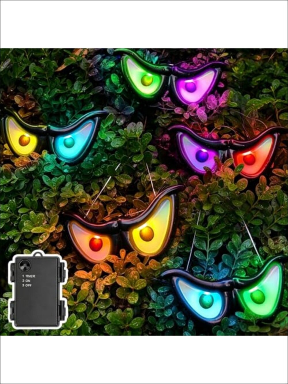Halloween Flashing Spooky Eyes Lights Battery Operated Auto Color Changing 5